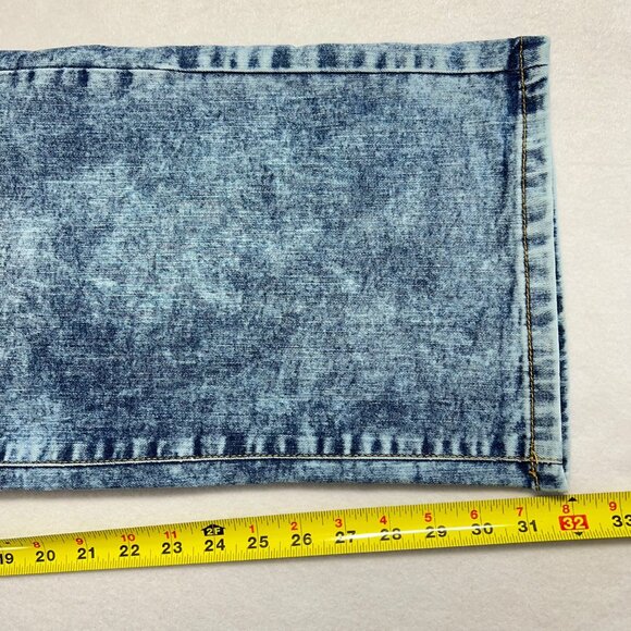 Marc Ecko Cut & Sew Men's Stretch Acid Wash Blue Denim Moto Jeans Size 44x32 - Picture 11 of 12